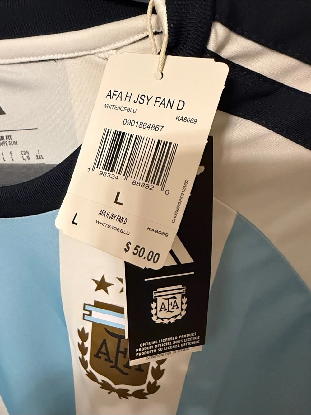 2026 Authentic Adidas Argentina Home Soccer Jersey - White & Sky Blue